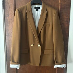 J. Crew Dover Double Breasted Camel Blazer with Gold Buttons